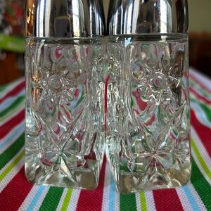 Vintage Cut Glass Salt and Pepper Shakers